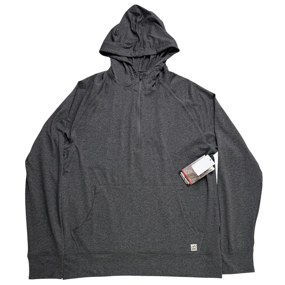 Sierra Pacific Mens Explorer Series Quarter Zip Hoodie Heather Charcoal Small